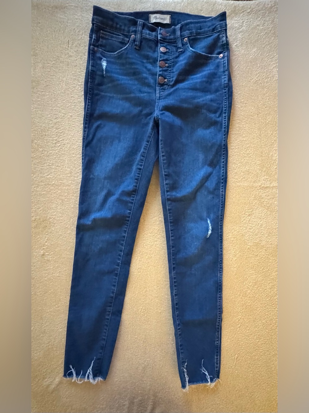 Madewell Dark Blue Button-Fly Skinny Jeans